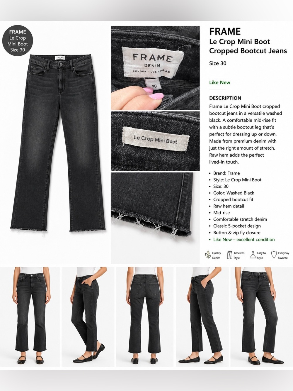 FRAME
Le Crop Mini Boot
Cropped Bootcut Jeans